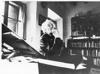 Robert Graves in his study, Deya  Photo by Lloyd Borguss (duplicate)