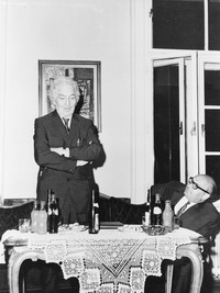 Robert Graves with Laszlo Kery office of Hungarian Writers Assn. Budapest May 28, 1971